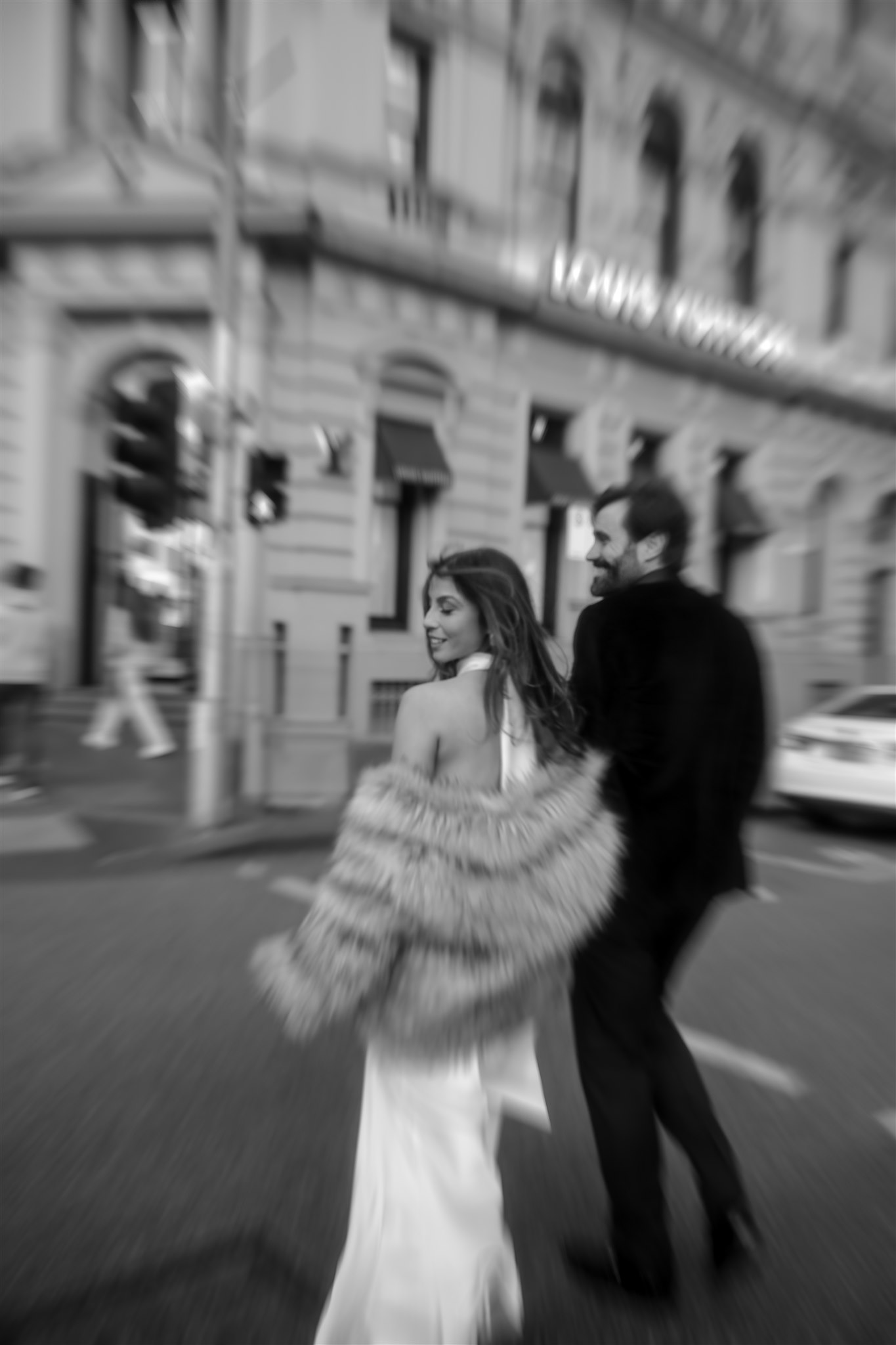 Romantic bridal portraits at Louis Vuitton for this intimate Melbourne wedding