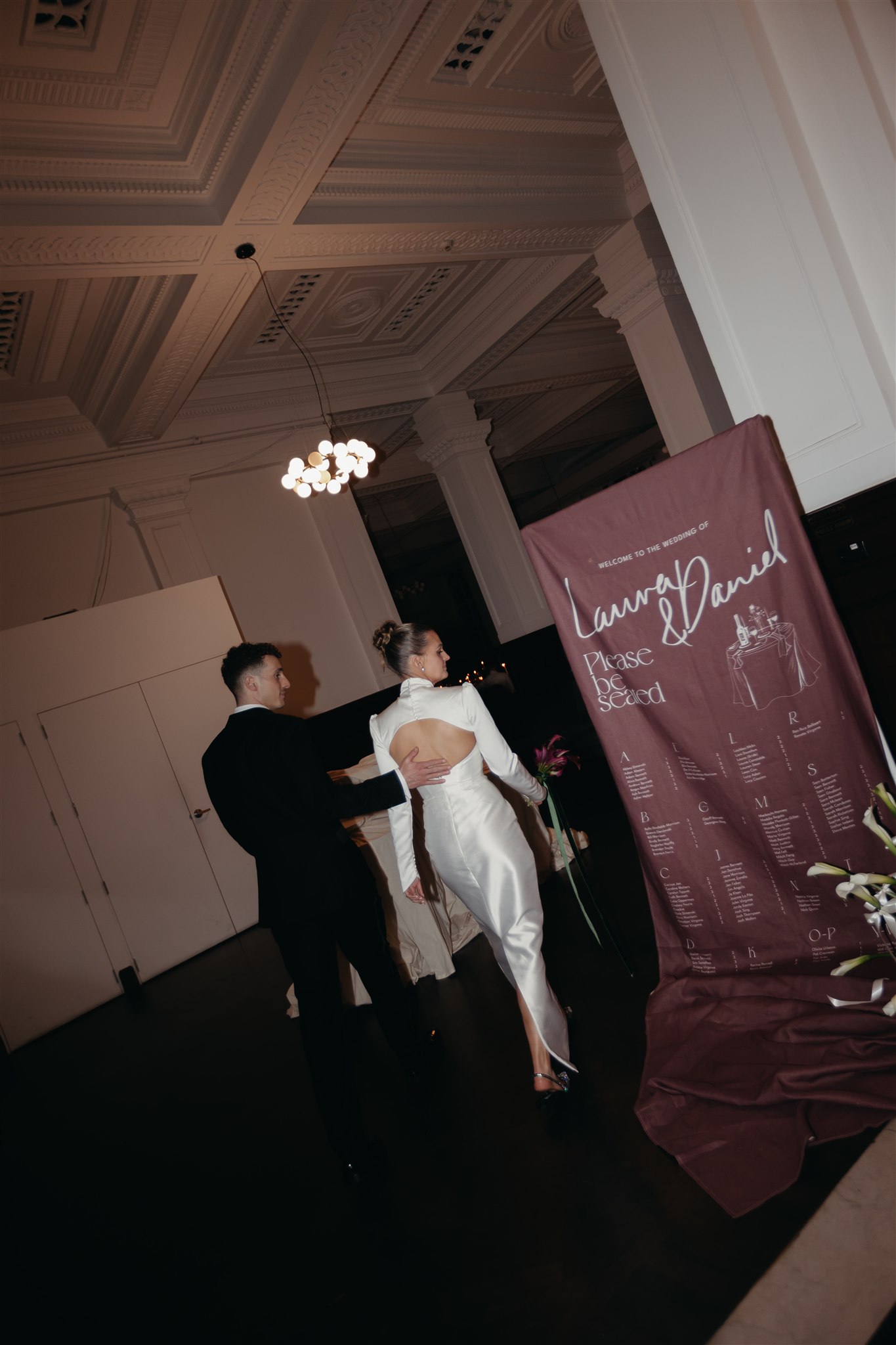 Intimate flash portraits during their wedding reception at The Trust Melbourne Wedding Venue