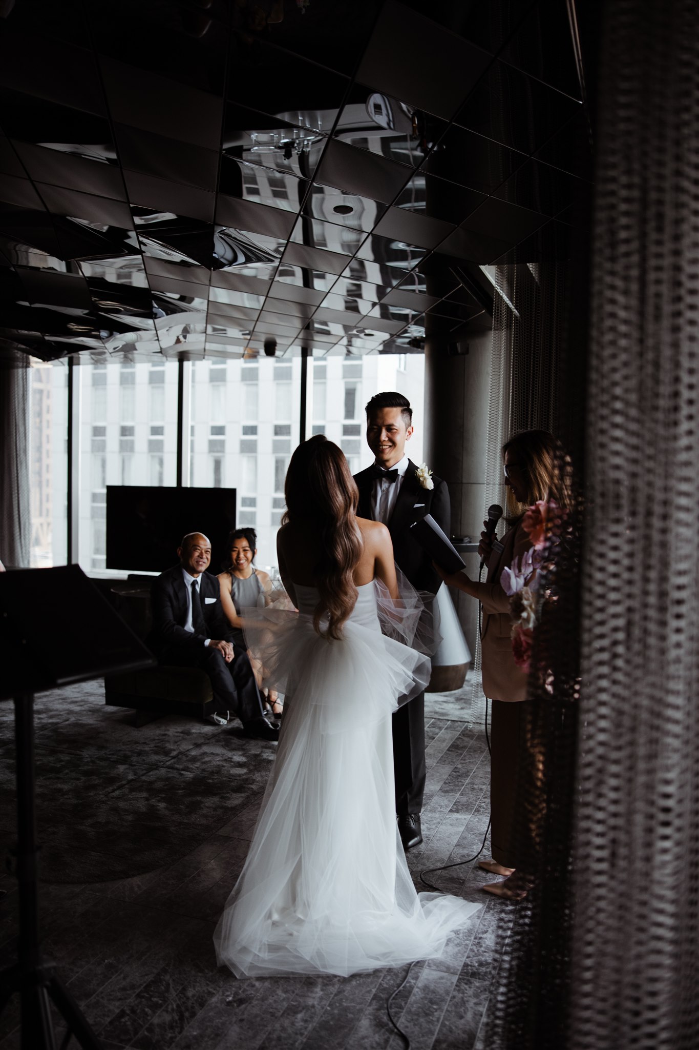 Intimate wedding ceremony at W Hotel Melbourne Penthouse Suite