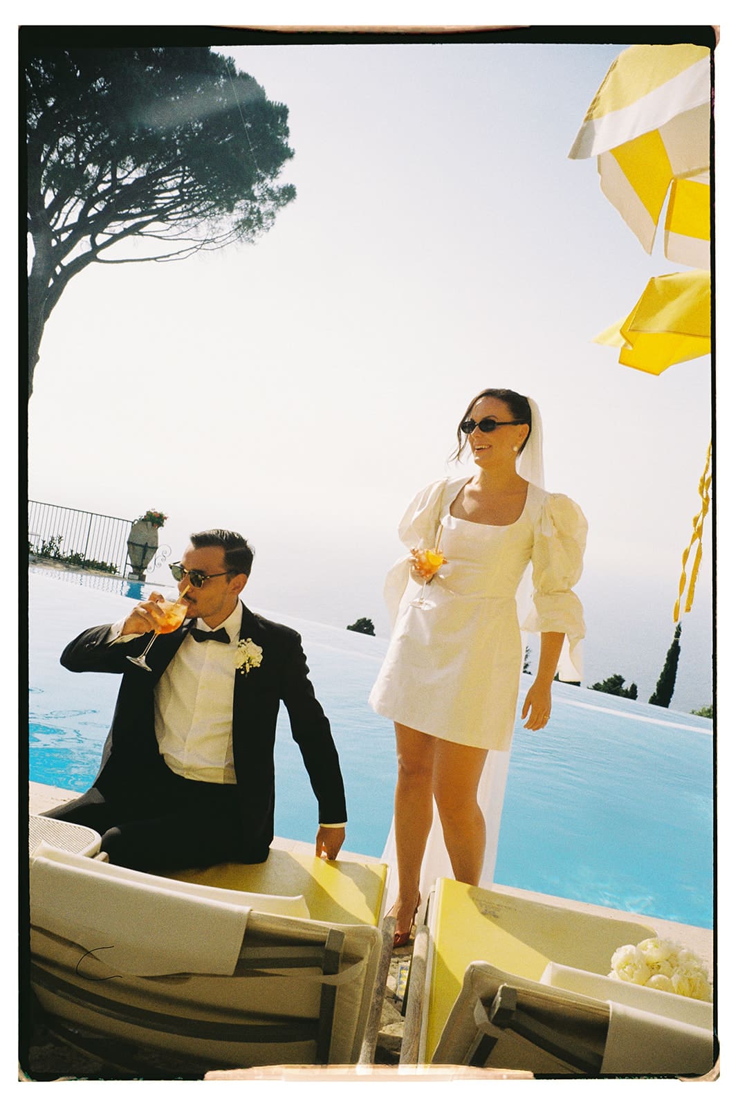 Liv and Dave Bridal portraits in Capri, Italy captured in 35mm film