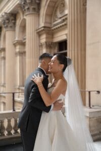 Melbourne town hall portico balcony wedding photos